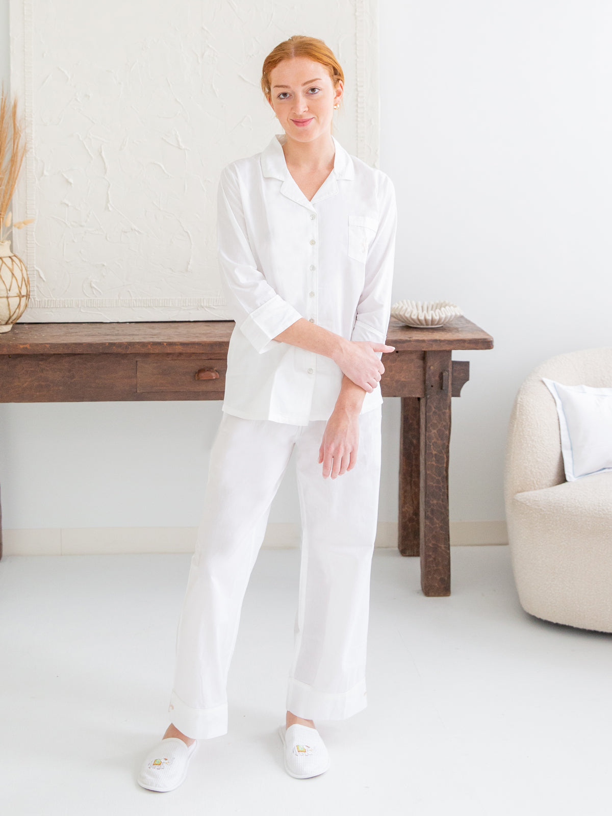 Comfortable white lace pajamas In Various Designs 