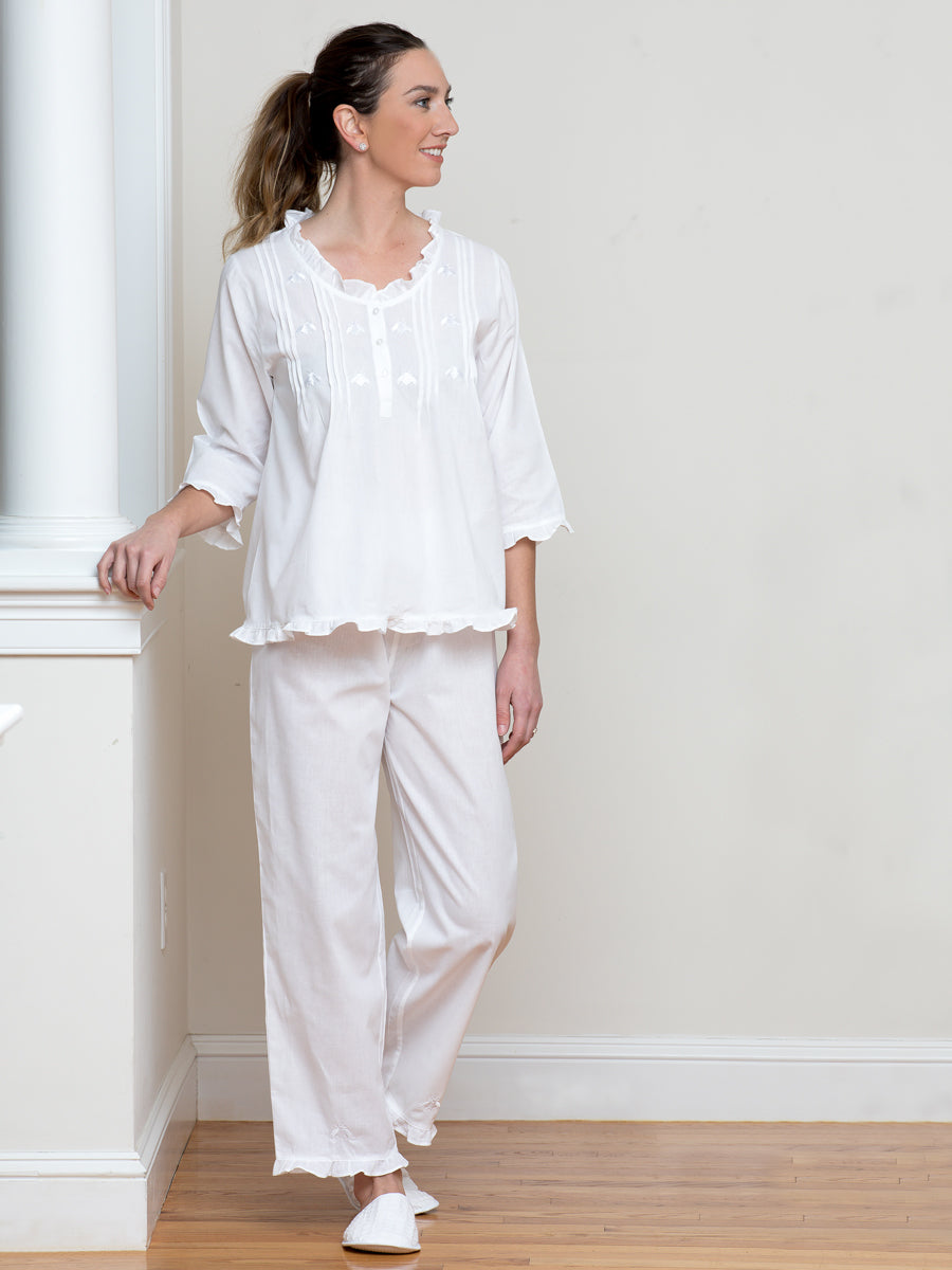 white pajamas