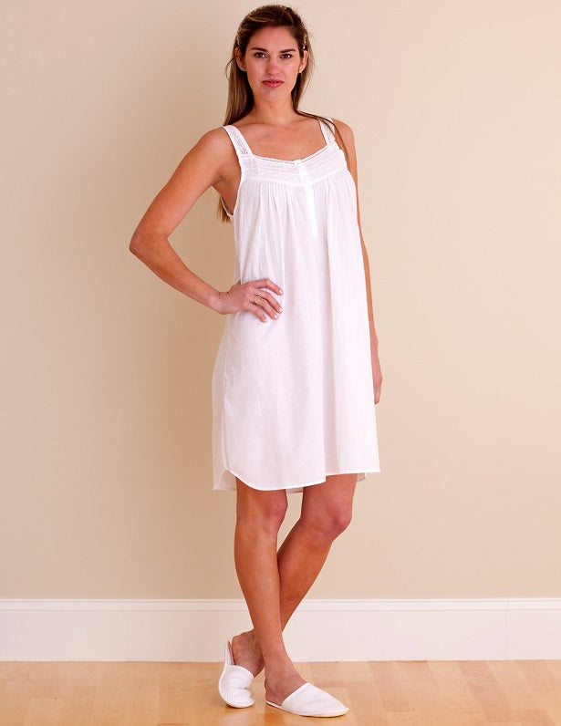 White Sleeveless Womens Nightgown, Nightgowns for Women