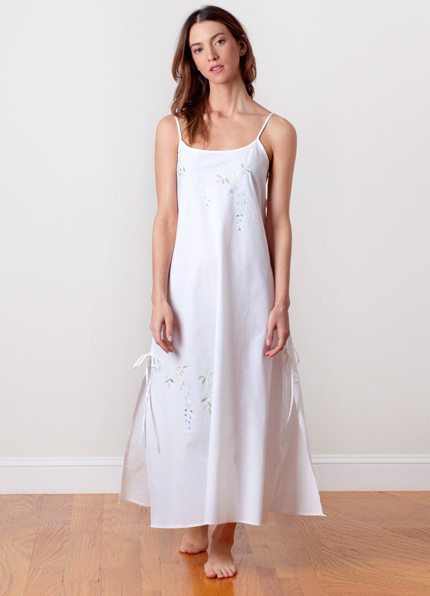 Jane White Cotton Nightgown** - EL330 – Jacaranda Living