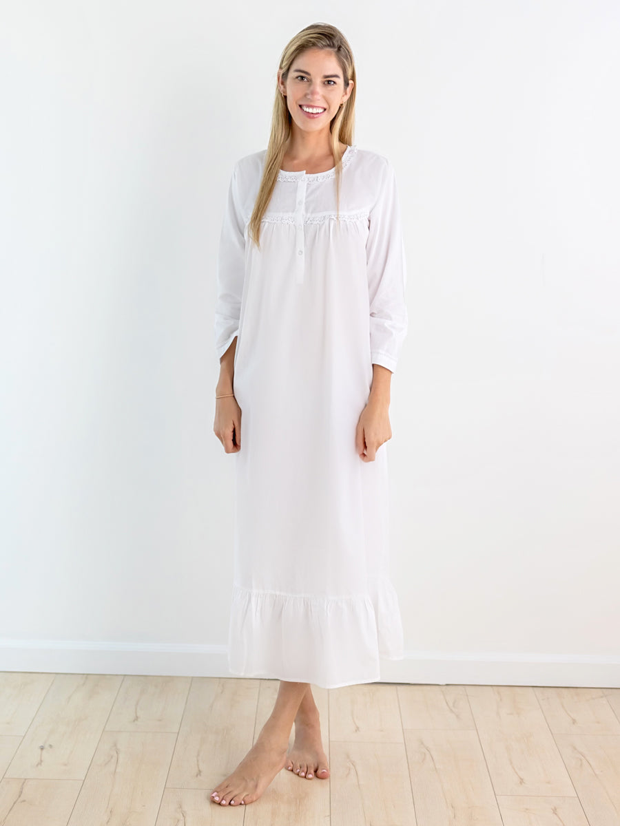 Catherine White Cotton Nightgown