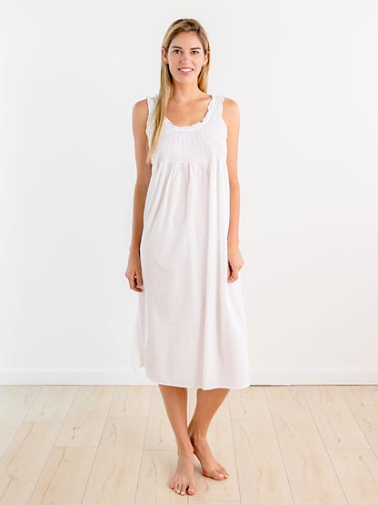 Constance White Cotton Nightgown