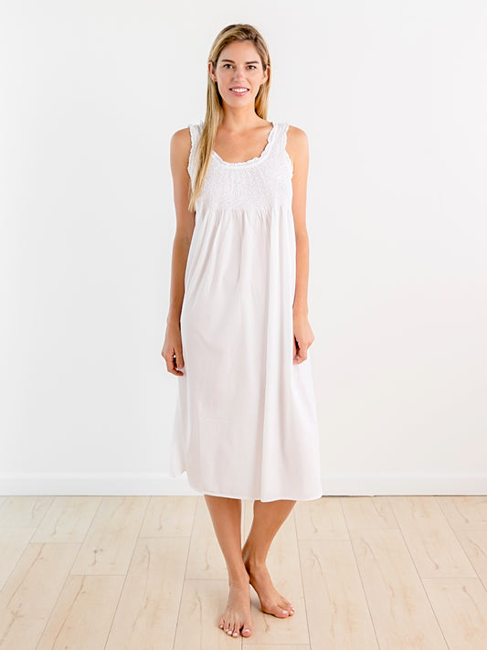 Constance White Cotton Nightgown