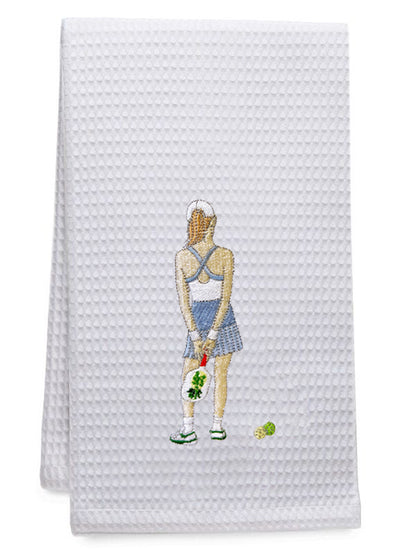 Guest Towel, Waffle Weave, Pickle Ball Girl