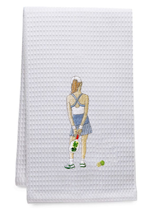 Guest Towel, Waffle Weave, Pickle Ball Girl