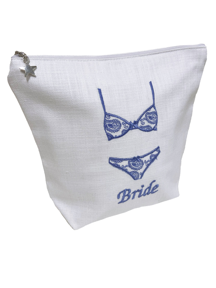 Lingerie Bag "Bride", Linen / Cotton