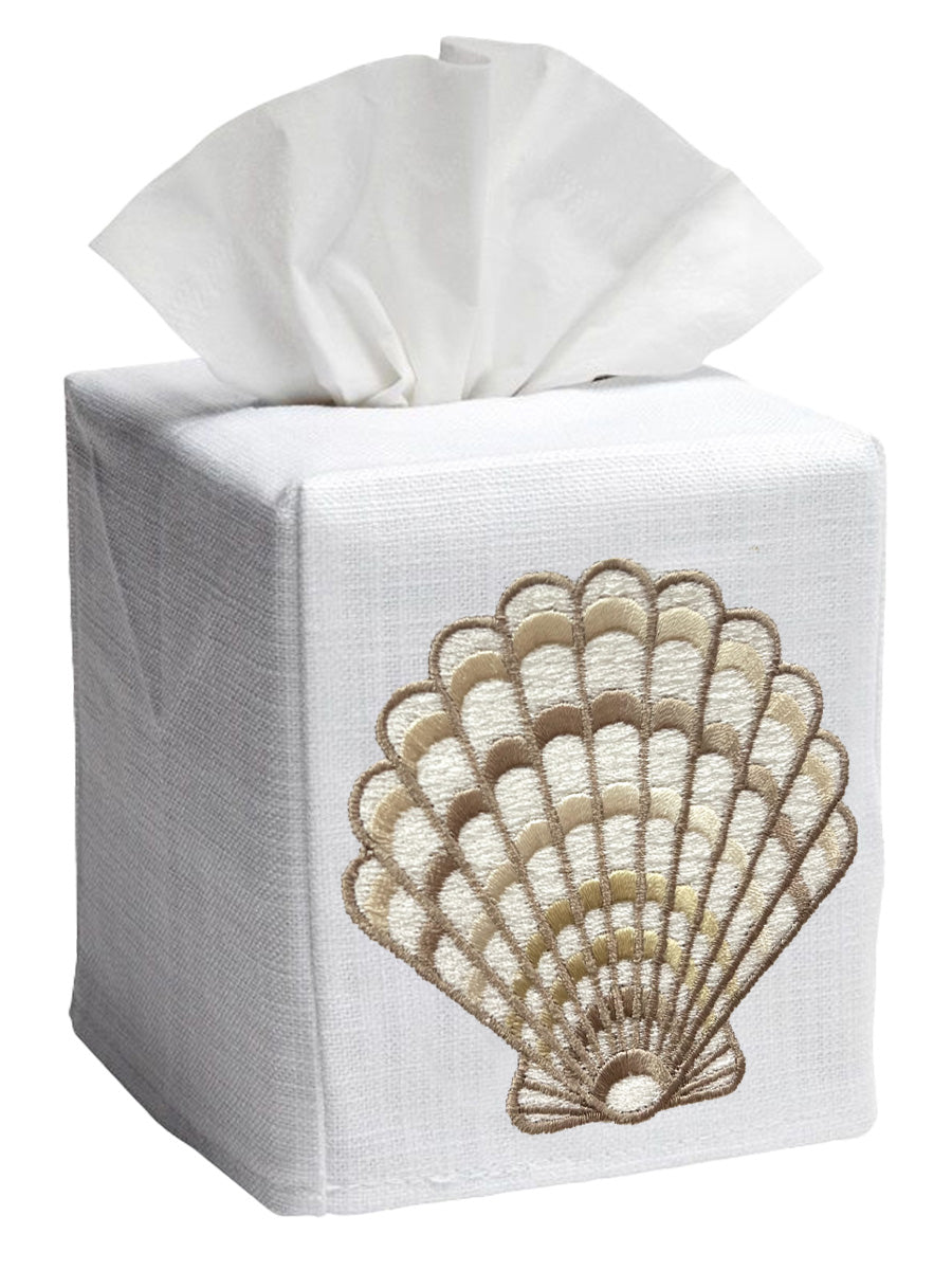 Tissue Box Cover, Clam (Beige)