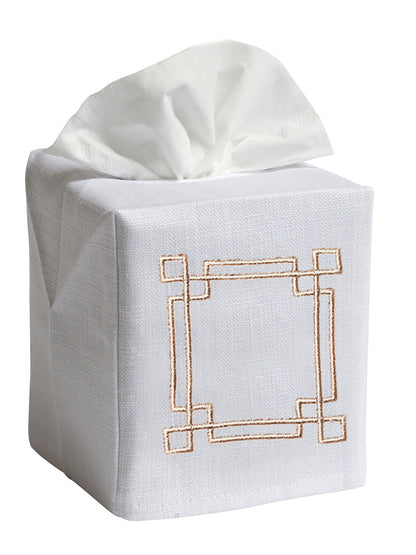 Tissue Box Cover, Greek Key (Beige)