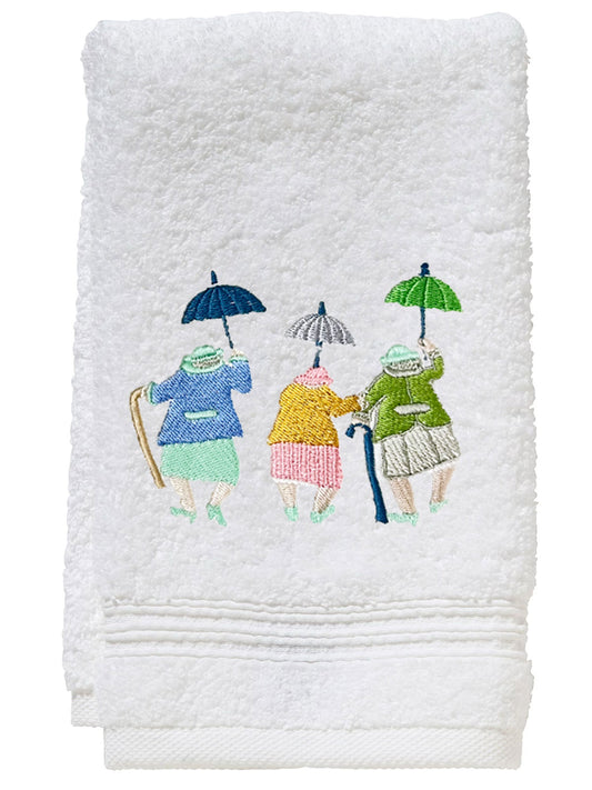 Guest Towel, Terry, Three Umbrella Ladies