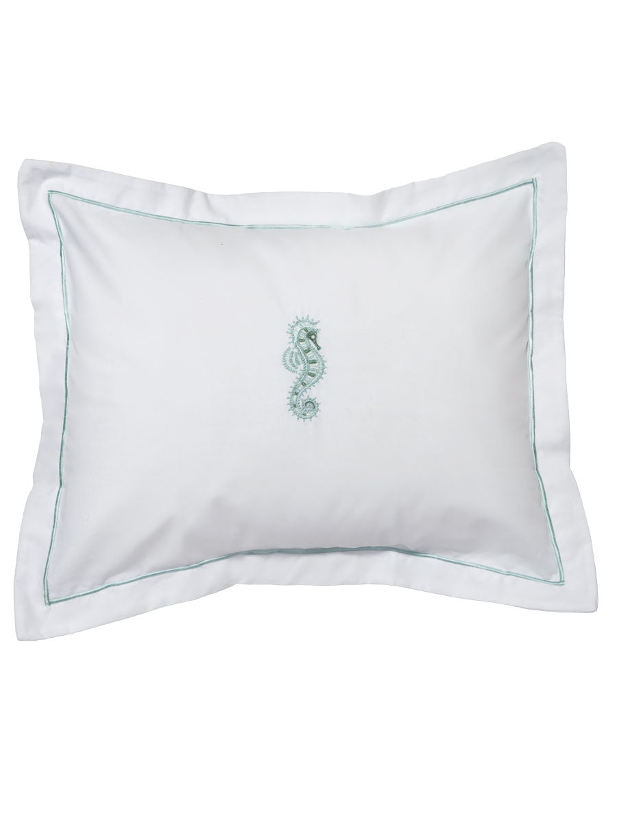 Boudoir Pillow Cover, Seahorse (Aqua)