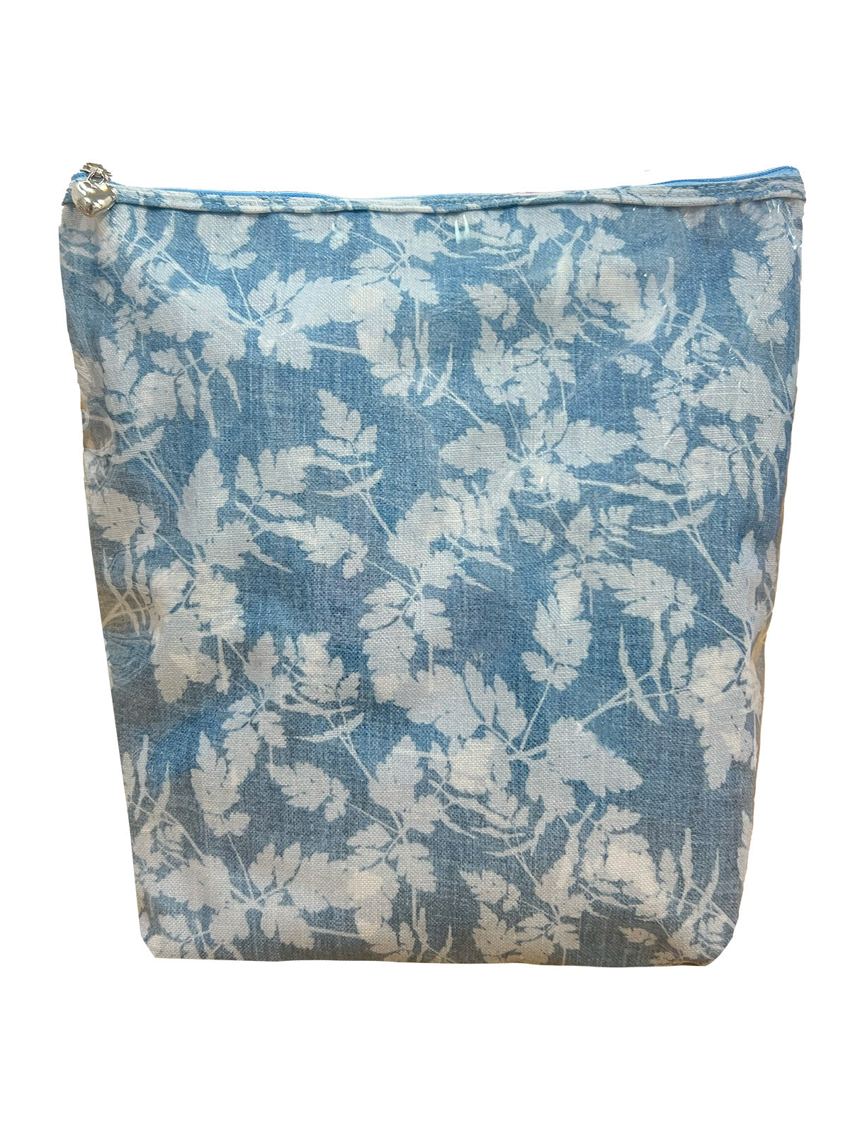 Cosmetic Bag (Large), Floral Denim