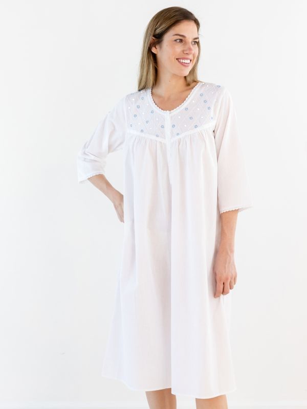 Alice White Cotton Nightgown