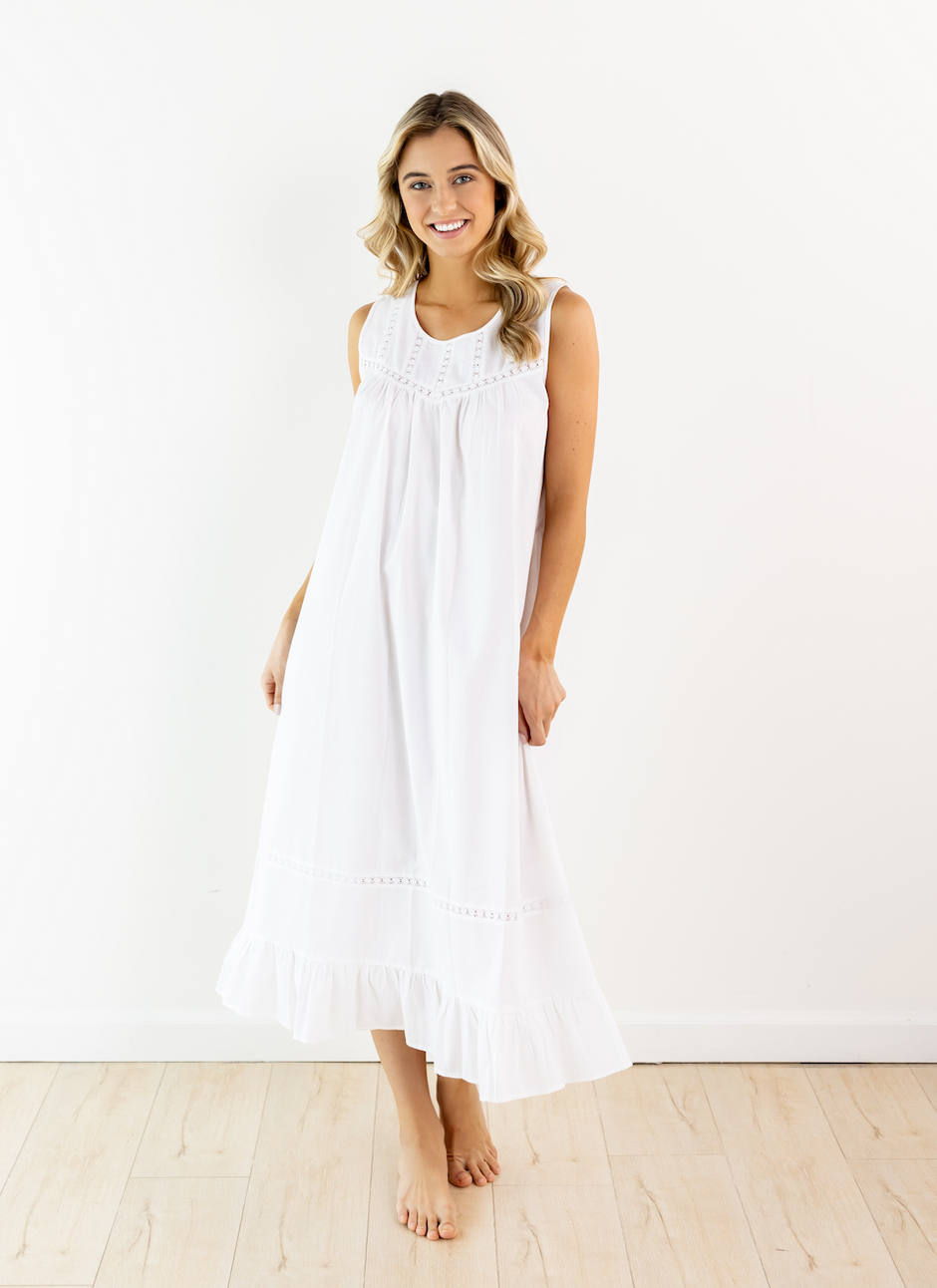 Cecily White Cotton Nightgown – Jacaranda Living