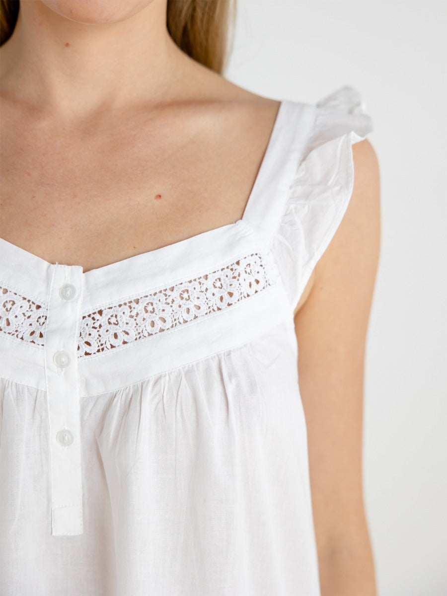 April Jacaranda White - Living, Nightgown Nightgowns Cotton