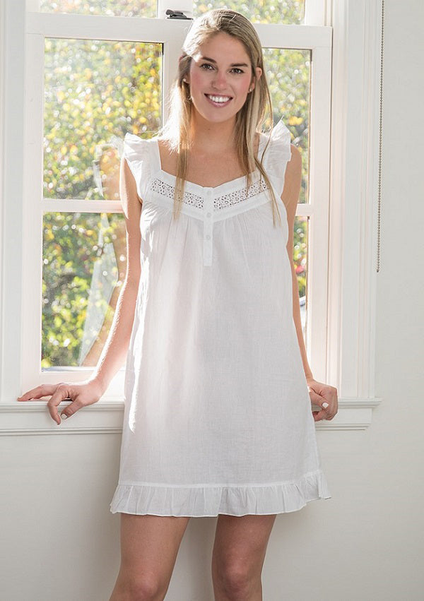 April Nightgown - Jacaranda Living, White Nightgowns Cotton