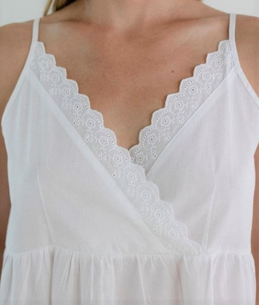 Jacaranda Living White Cotton Nightgown - EL312 Amy