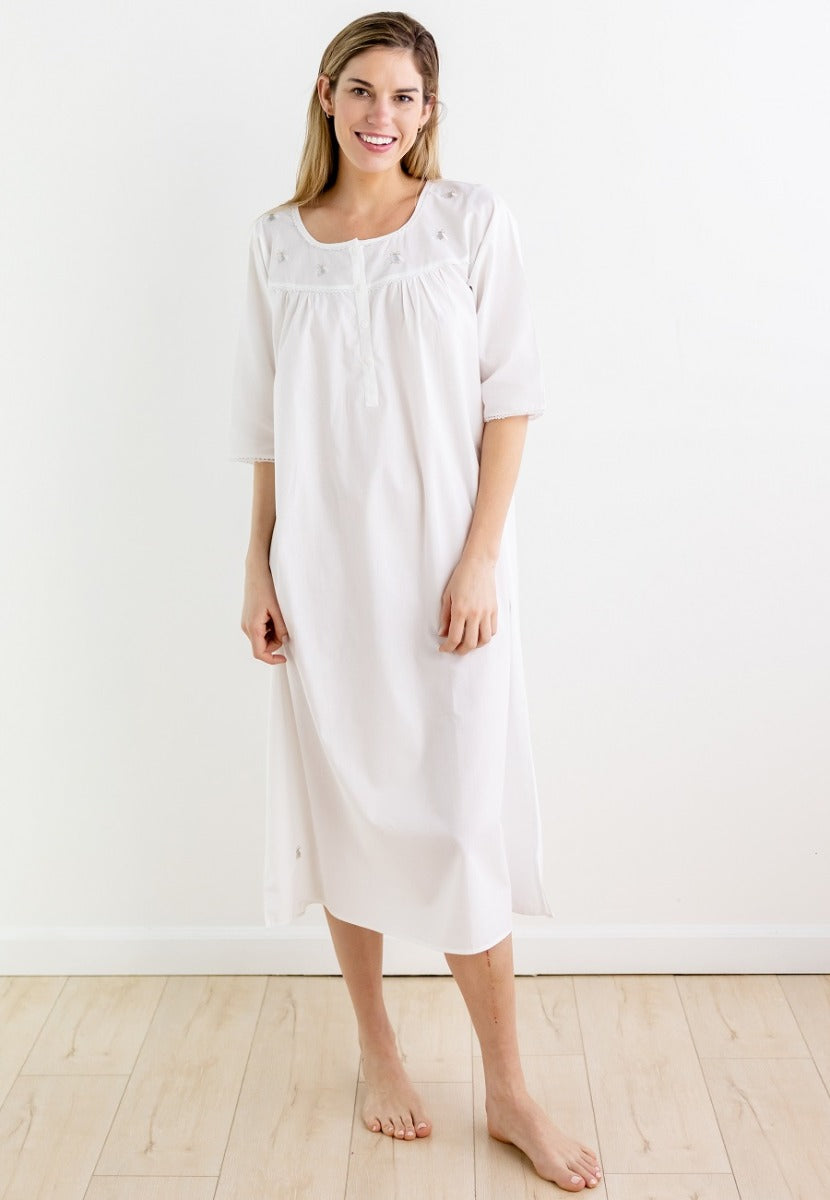 Long cotton clearance nightgowns sale