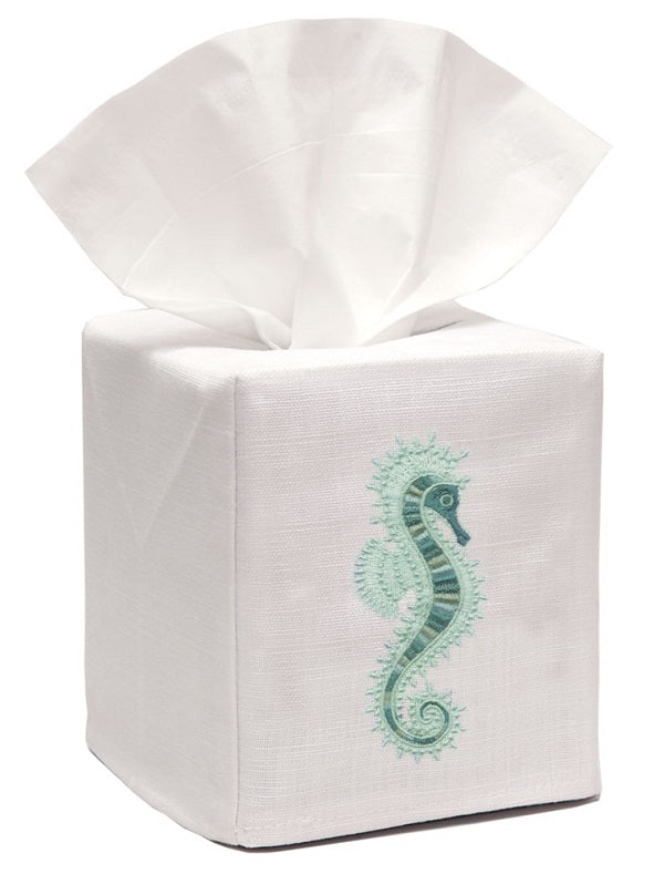 Tissue Box Cover - Seahorse (Aqua) – Jacaranda Living